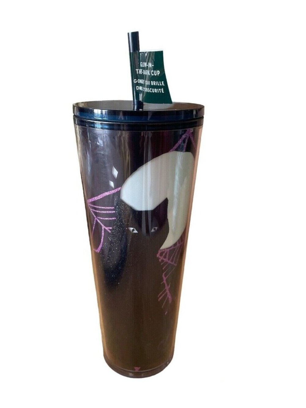 Starbucks Halloween 2021 Glow In The Dark Black Cat Tumbler 24OZ new